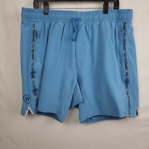 Vital Proteins Mens Sky Blue Elastic Waist Double Layer Athletic Shorts Size 2XL